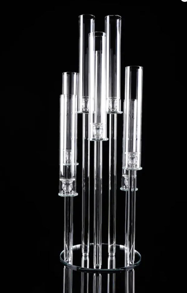 Glass candelabra