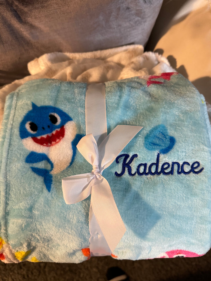 “Sweet Dreams Embroidered Bliss Personalized Baby Blankets for Cozy Cuddles”