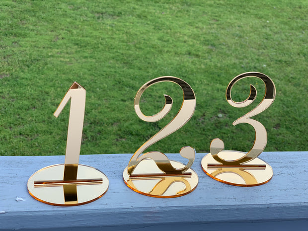Acrylic table numbers