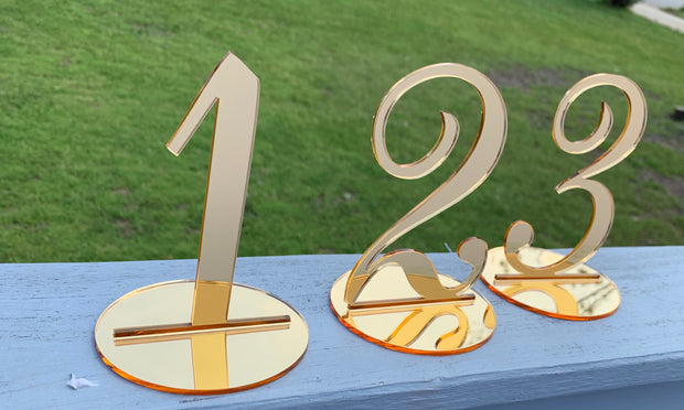 Acrylic table numbers