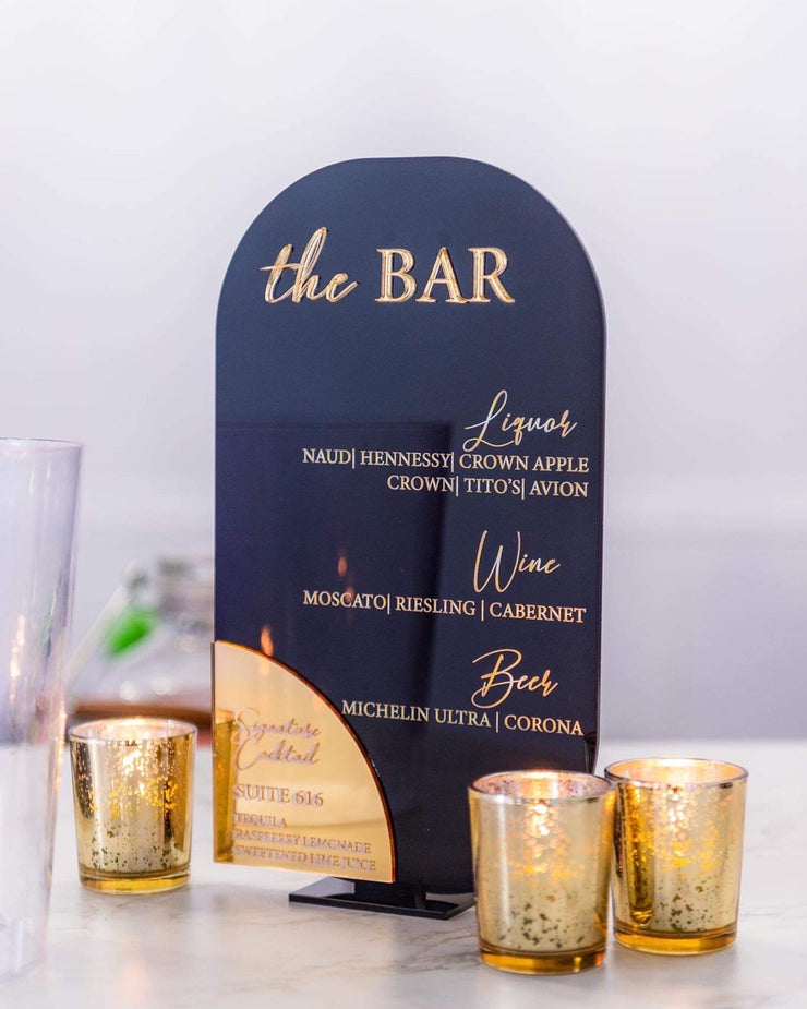 Acrylic Bar Menu