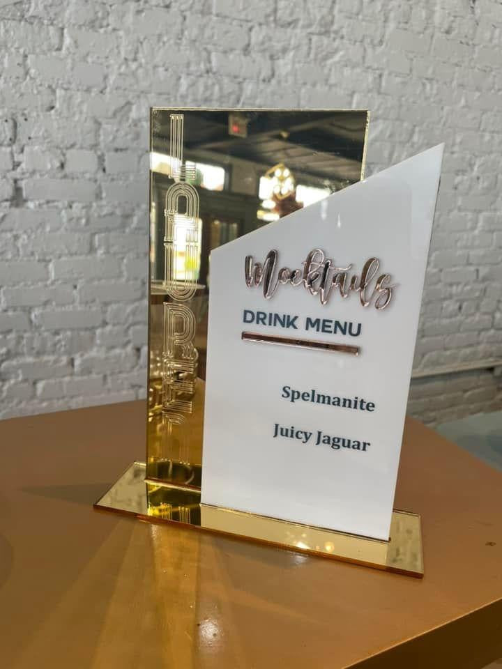 Acrylic Bar Menu